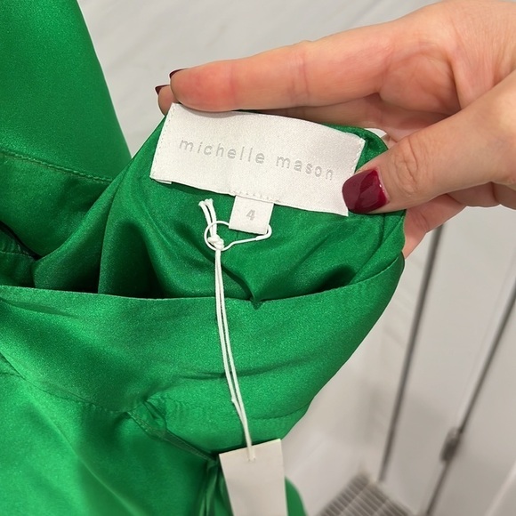 Michelle Mason | NWT 100% Silk Strappy Wrap Mini Dress - Size 4 - Sold Out - Picture 6 of 8